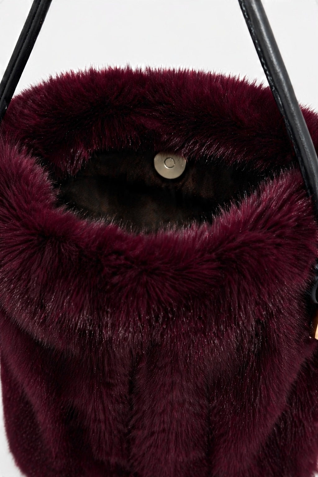 JA427 Wine Faux Fur Phone Bag
