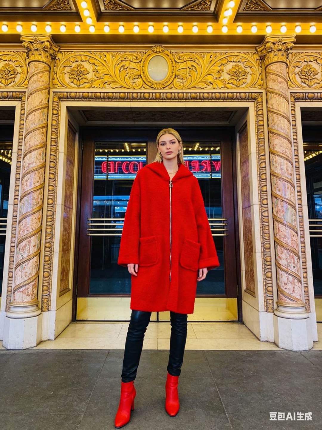 CO42 Red Hooded Teddy Coat
