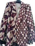 LBLA300 One Size Italian Wine Dual-Patterned Abstract Blazer