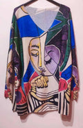 PO2 Italian Cozy Blue "Picasso" Sweater One Size LOOWIE