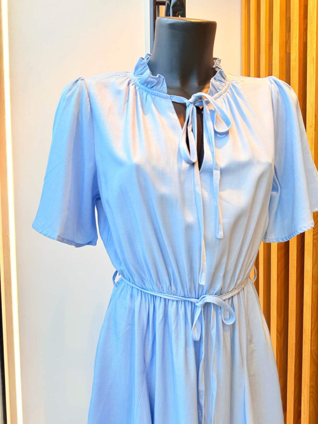 IVA257GTSK Denim-Effect Dress Plus Size Sky Blue