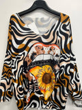 POCSF Italian Cozy Black Sunflower Sweater One Size