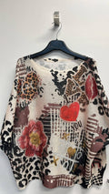 VIMP Multi Print Round Knit Printed Sweater LOOWIE