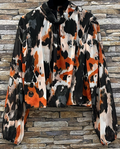 ELSPL Italian One Size Black Spots Printed Blouse LOOWIE