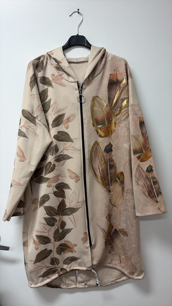 ZOHJ3 Terracotta Leopard Print Hooded Jacket