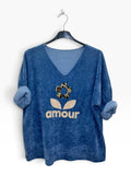 VM94 Denim Blue Sequin Amour Sweater