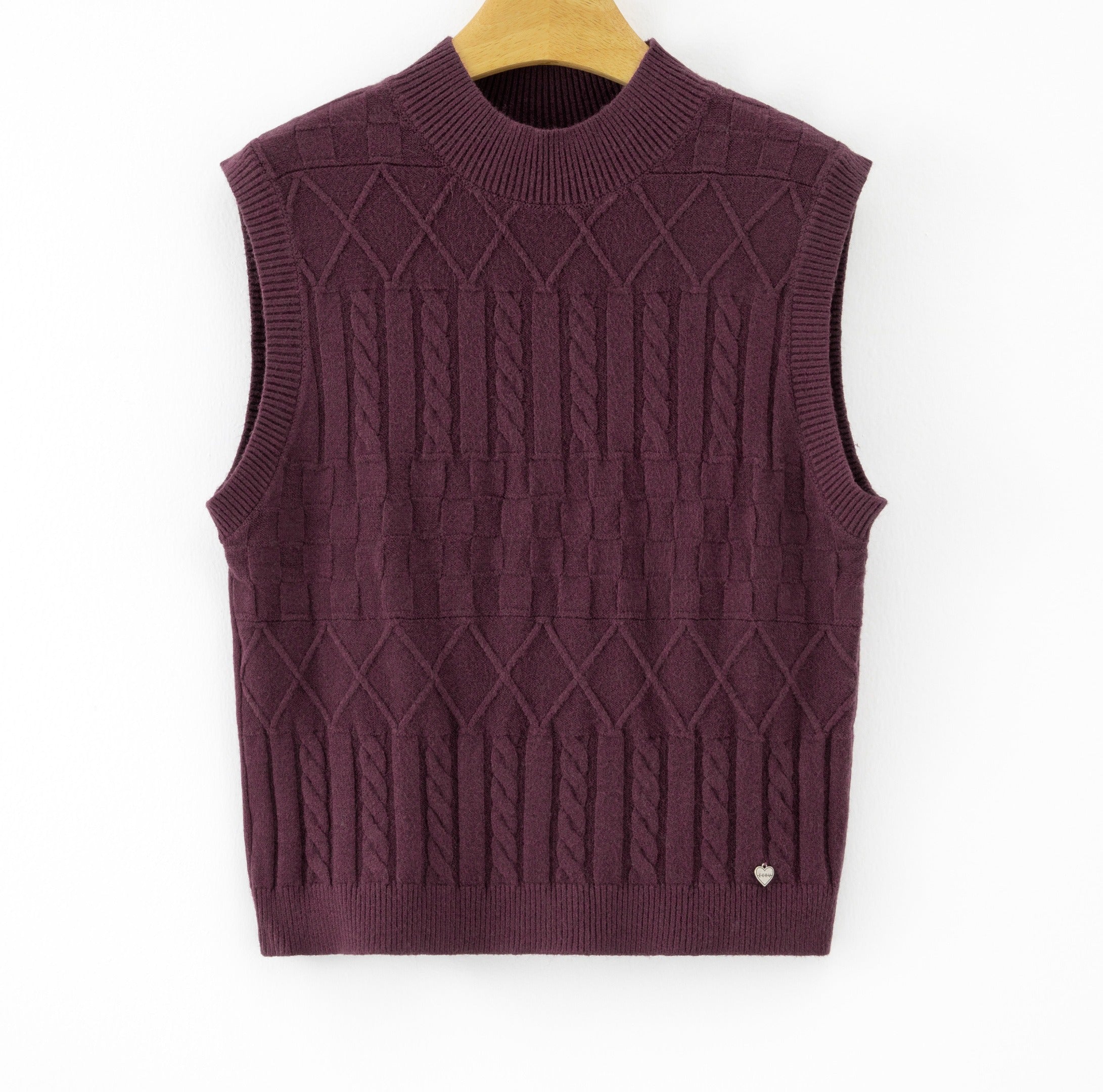 LUJKT10 Purple Jacquard Knit Tank Top