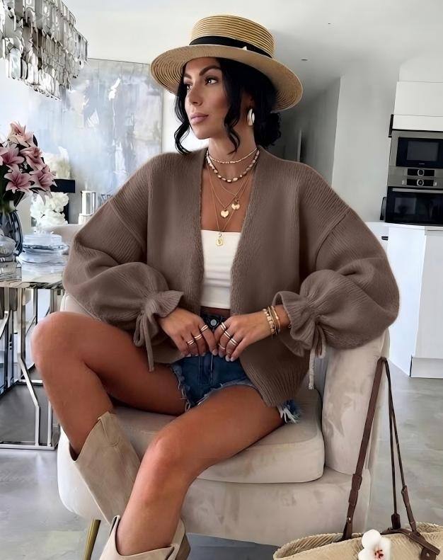 ESTWC1 Taupe Wool Cardigan