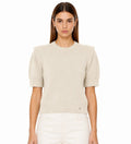 LUSSS5 Ecru Structured Shoulder Sweater