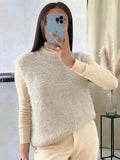 ESTAV1 Beige Alpaca Vest