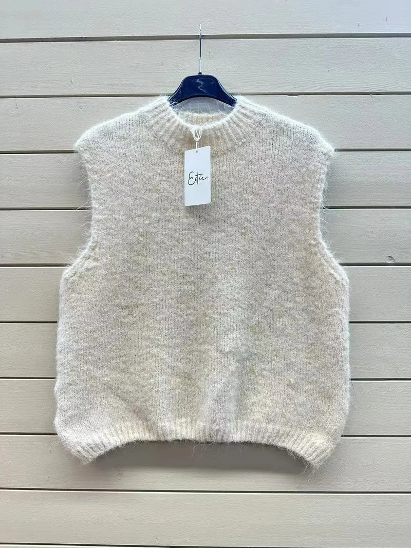 ESTAV1 Beige Alpaca Vest 2