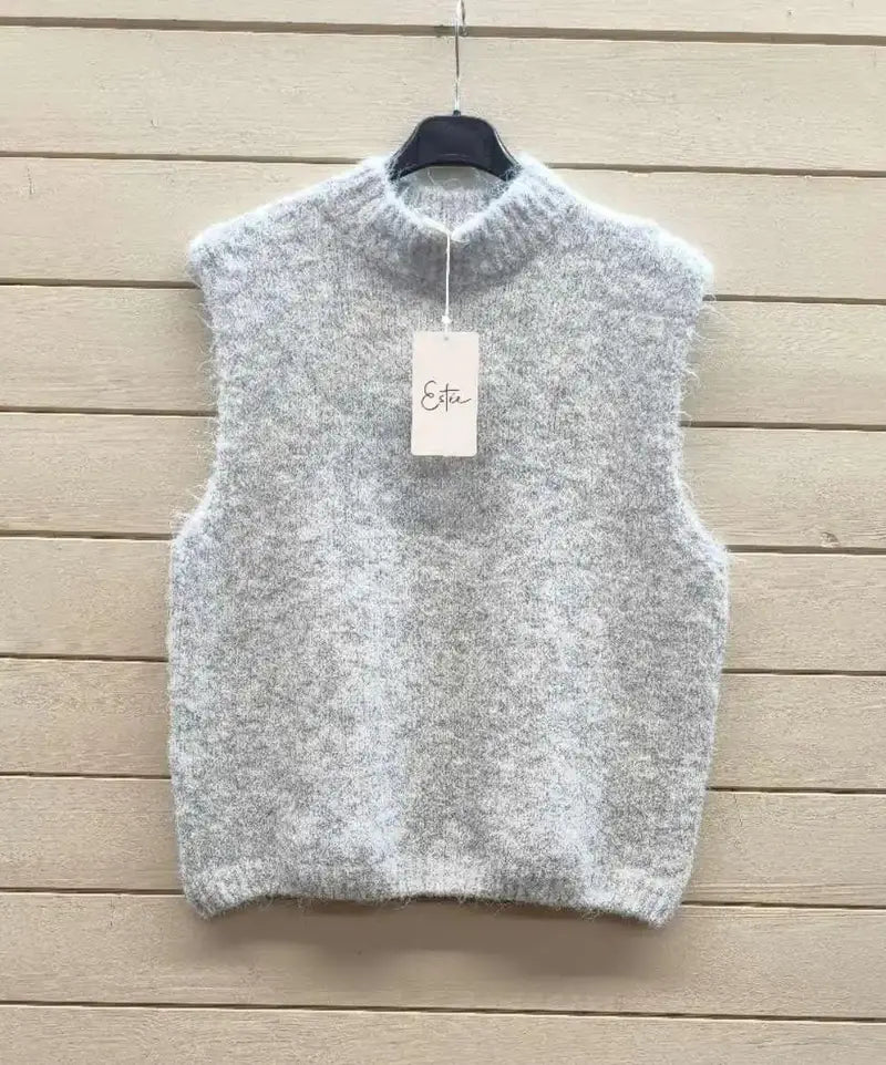 ESTAV3 Gray Alpaca Vest