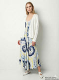 MYRKCBW Ribbed Knit Cardigan with Button T-Shirt White
