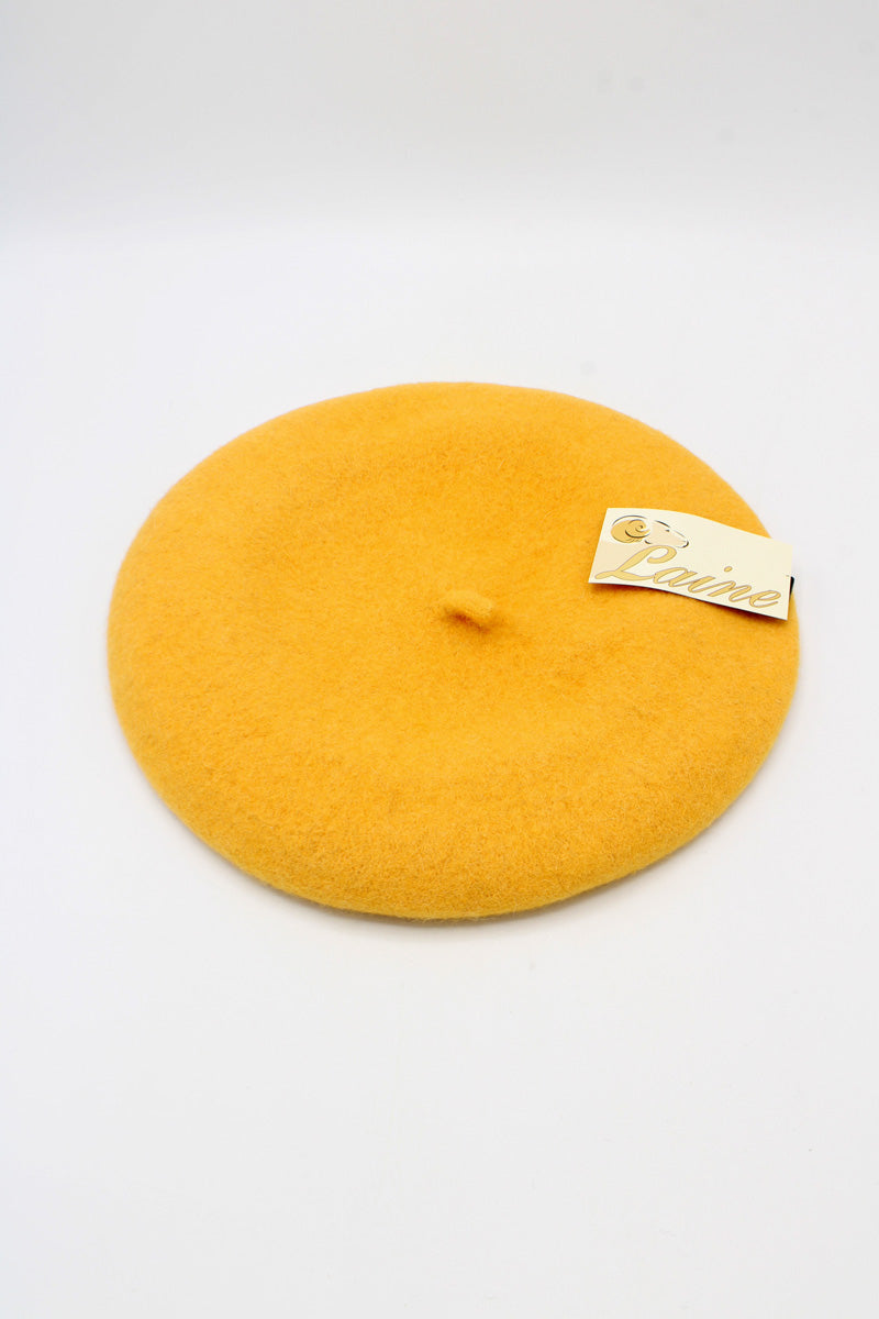 HO5020 Classic Wool Beret - Light Mustard
