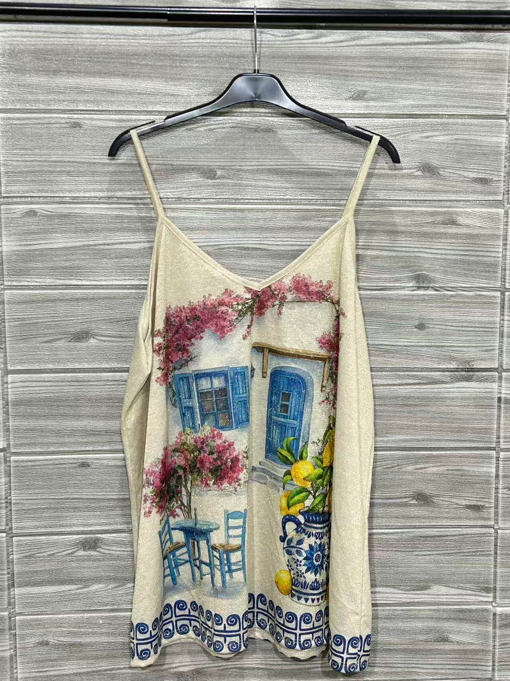 ZOPTRB Printed Top Royal Blue