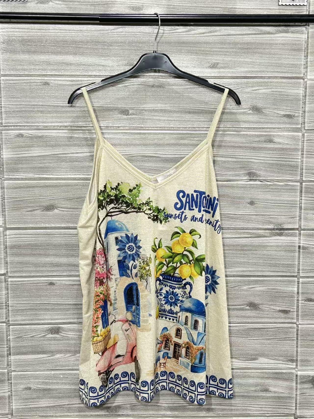 ZOPTRB Printed Top Royal Blue