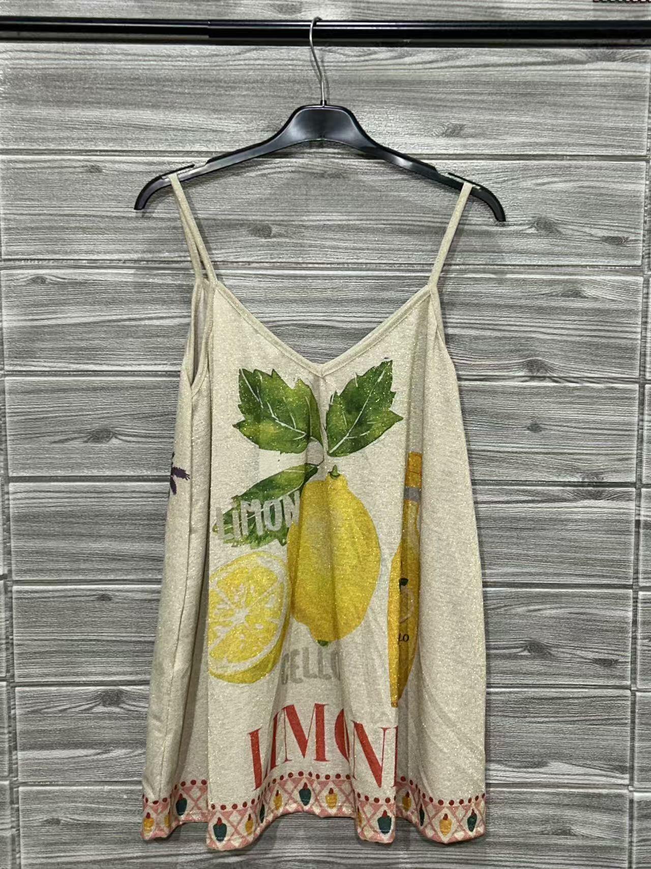 ZOPTY Printed Top Yellow
