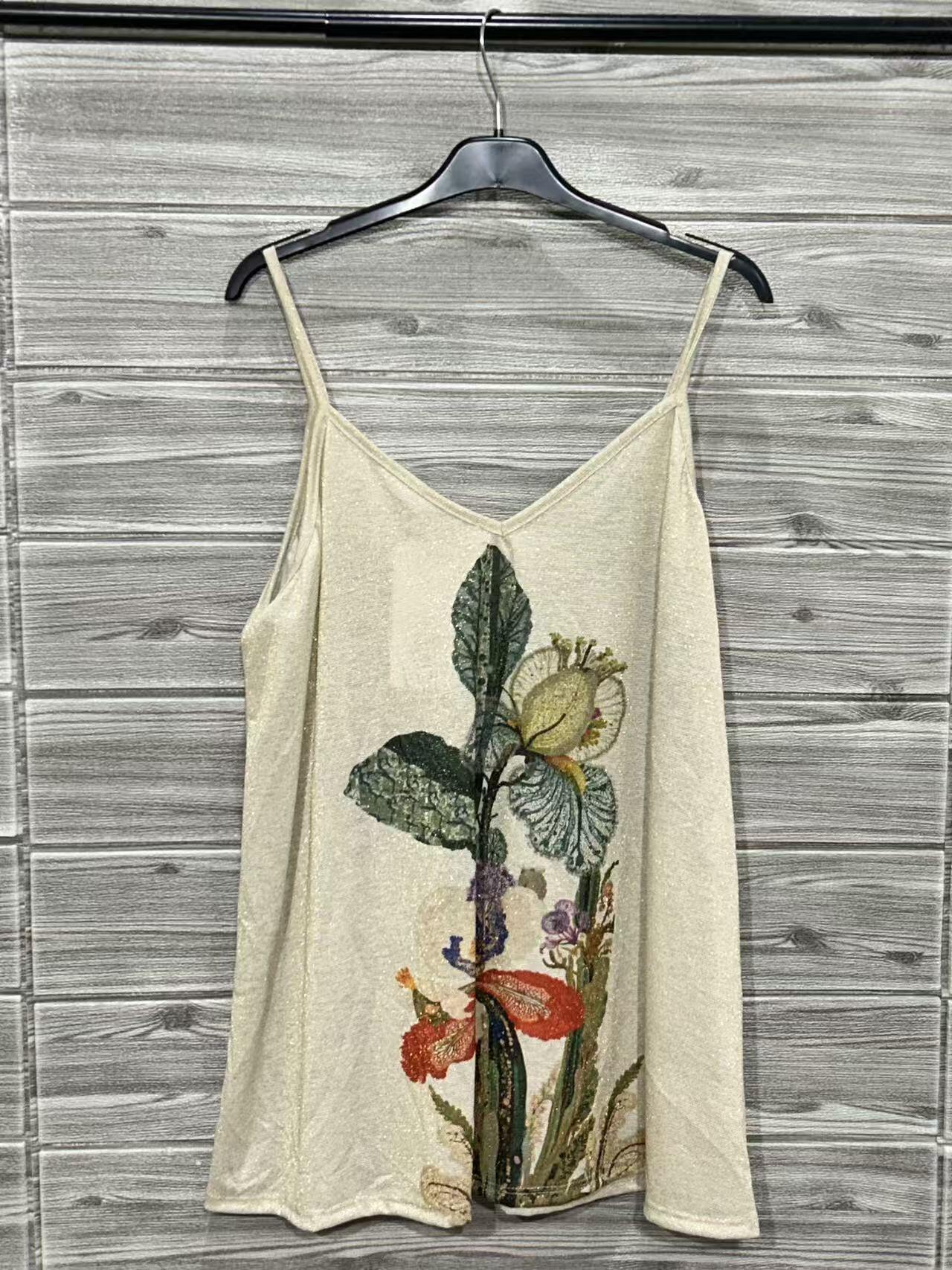 ZOPTGR Printed Top Green