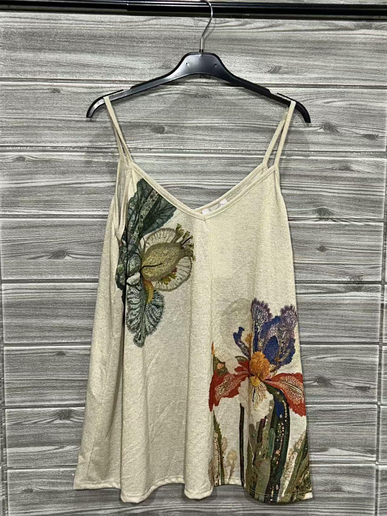 ZOPTGR Printed Top Green