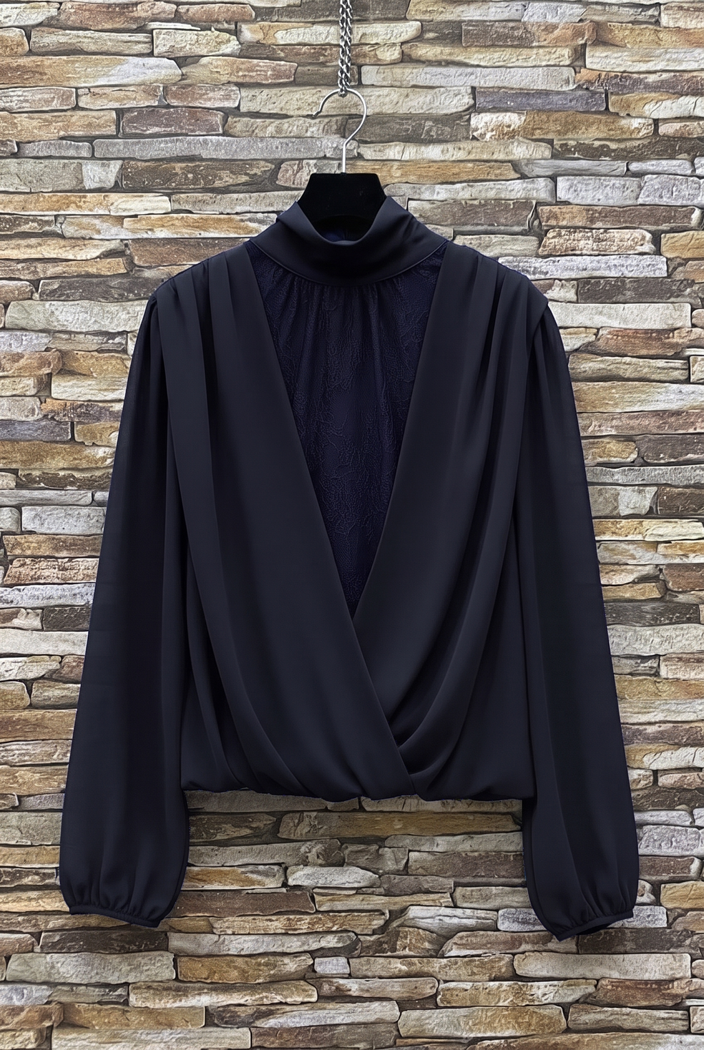 ES169 Navy Lace Blouse