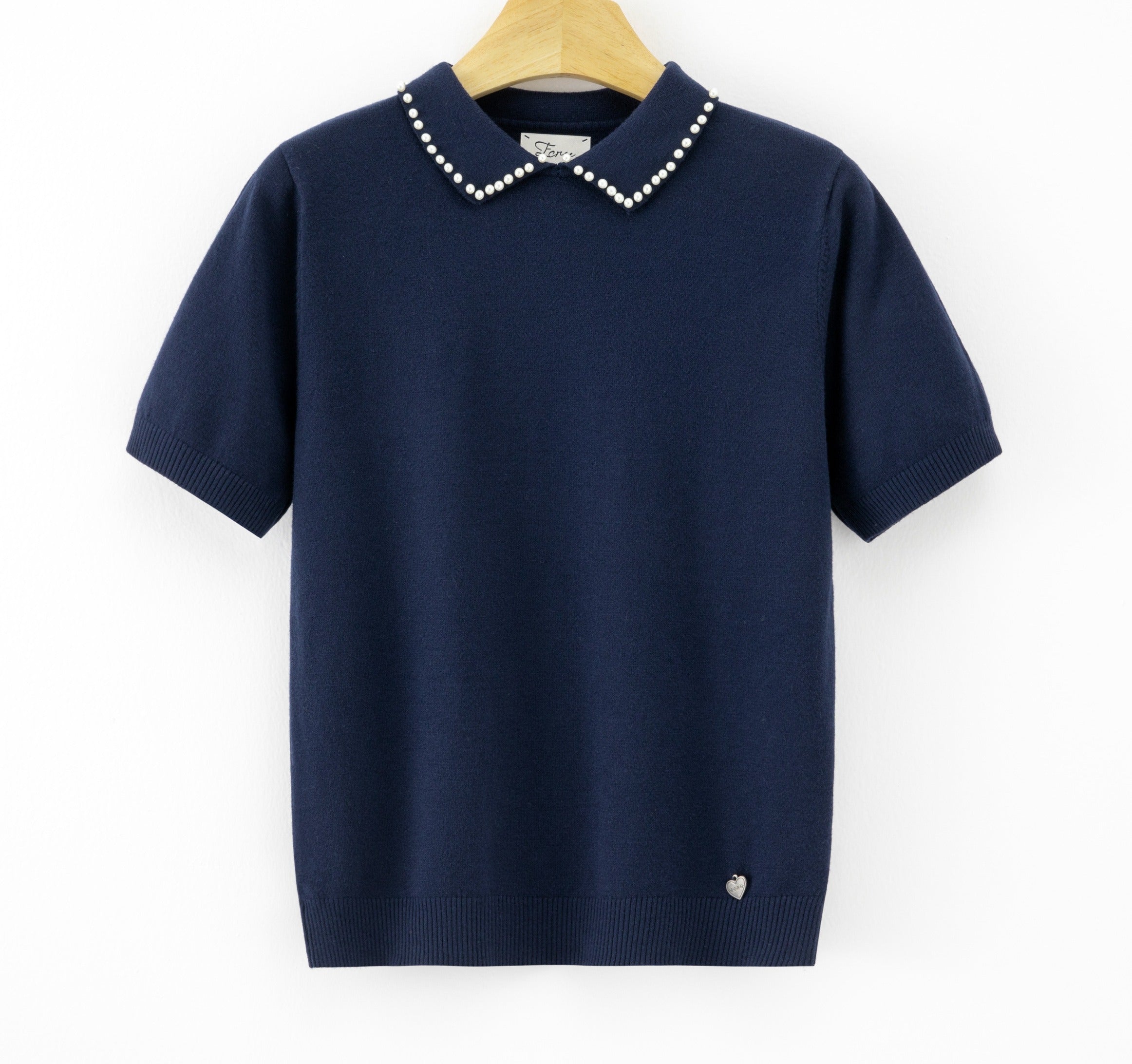 LUPCP11 Navy Pearl Collar Sweater
