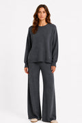 LU14 Charcoal Oversize Knit Set