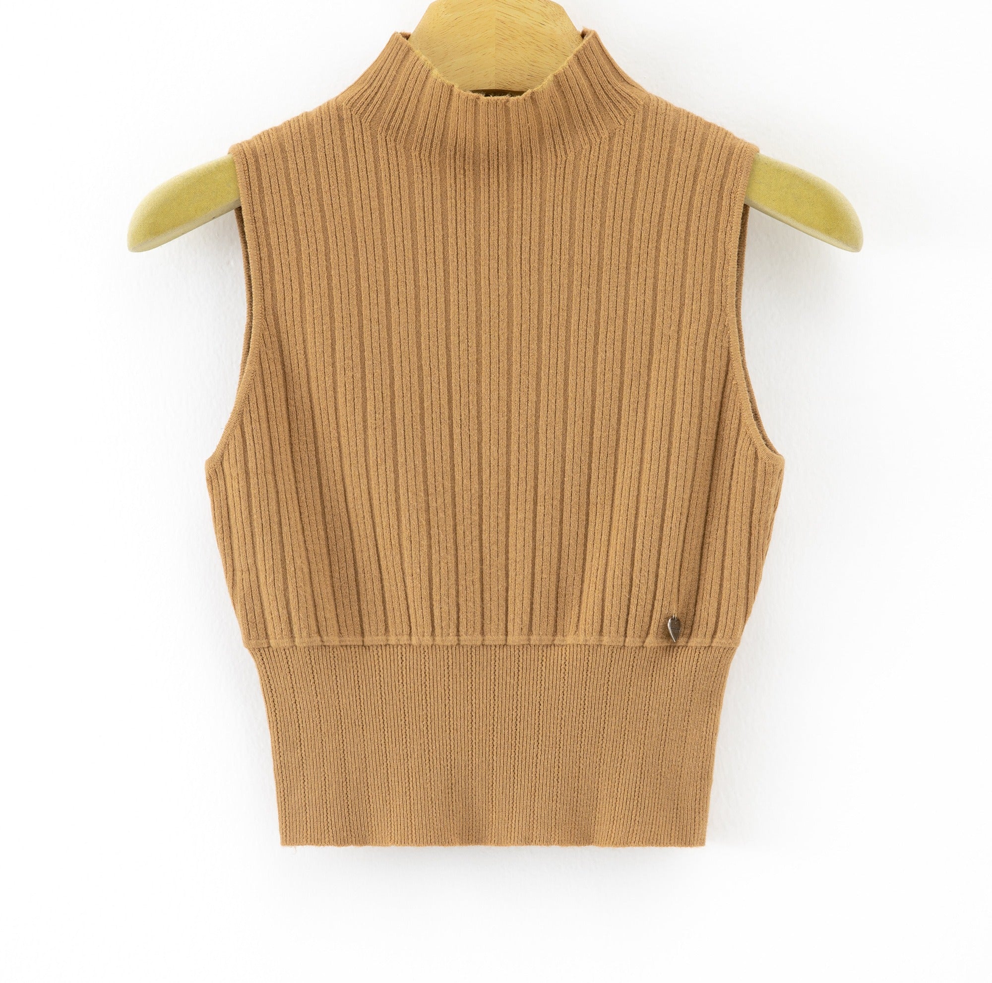 LURTS7 Caramel Ribbed Turtleneck Sweater