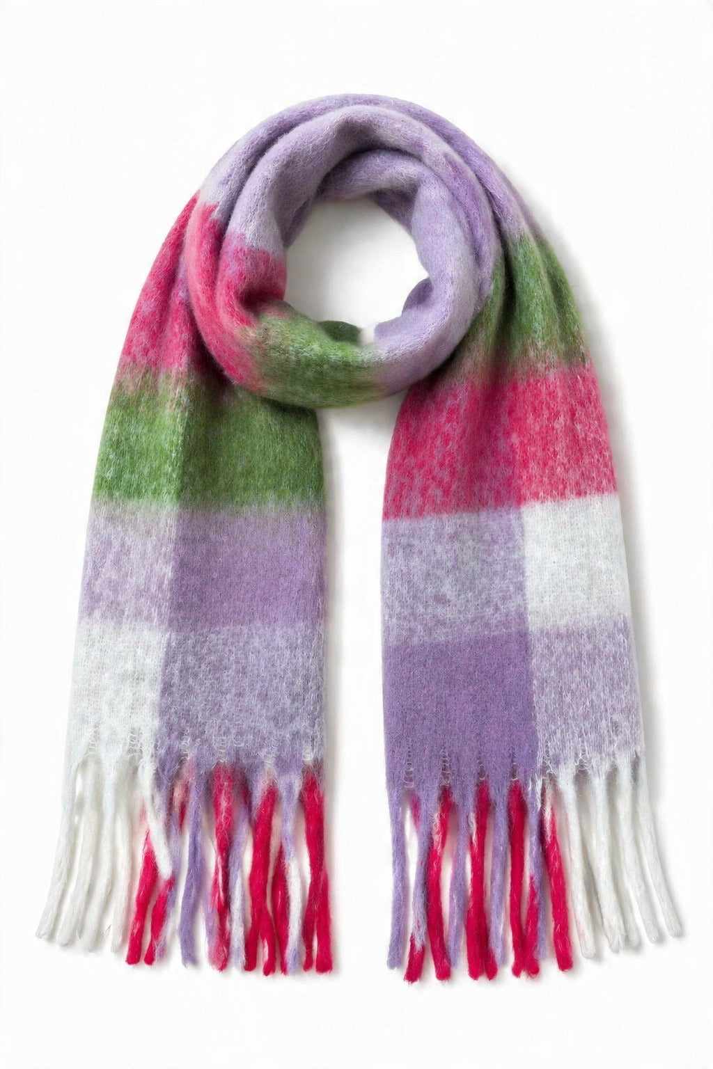 JA7 Lilac Fuchsia Plaid Scarf