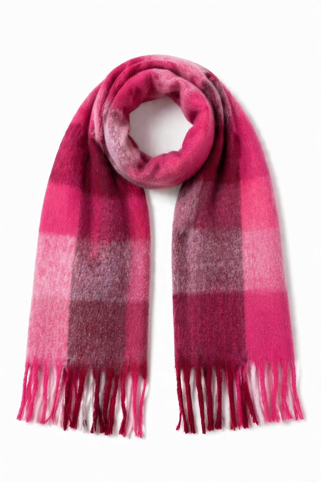JA8 Fuchsia Plaid Scarf