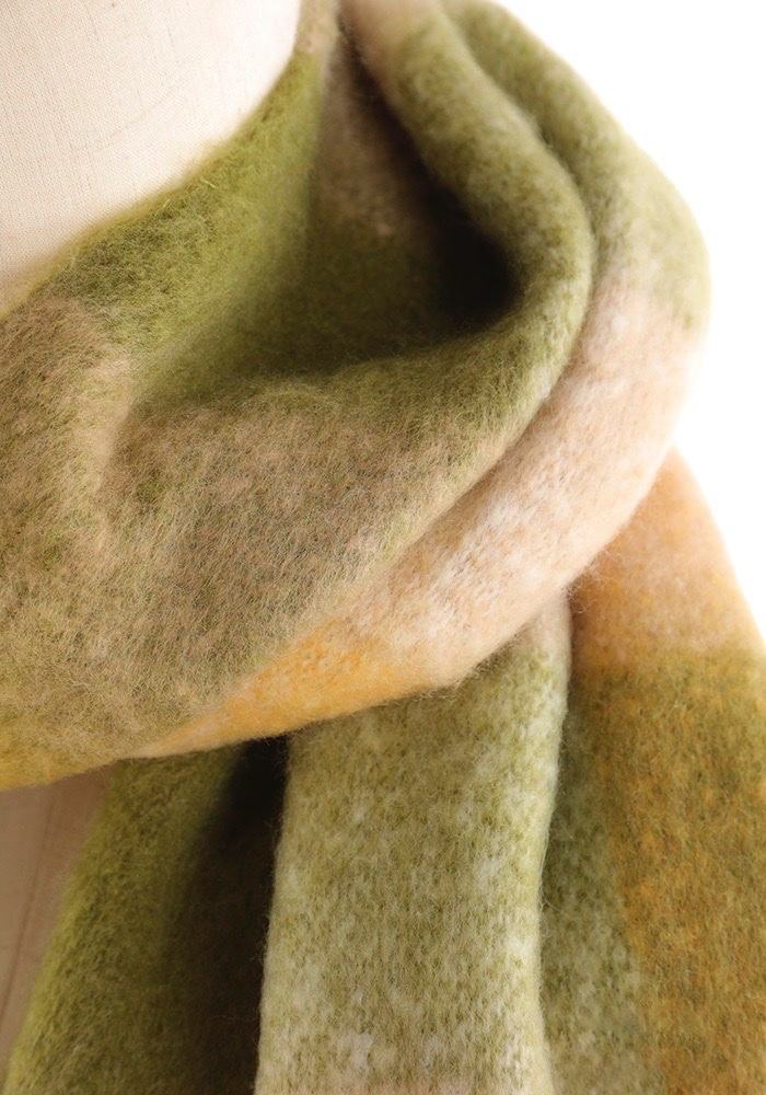 JA9 Olive Mustard Plaid Scarf