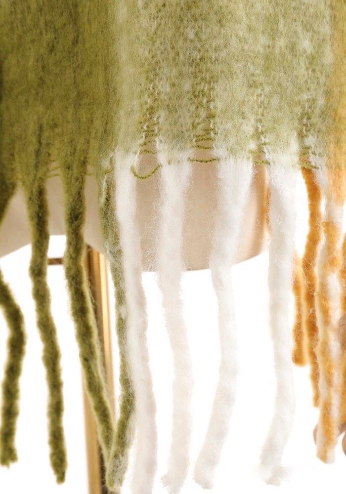 JA9 Olive Mustard Plaid Scarf