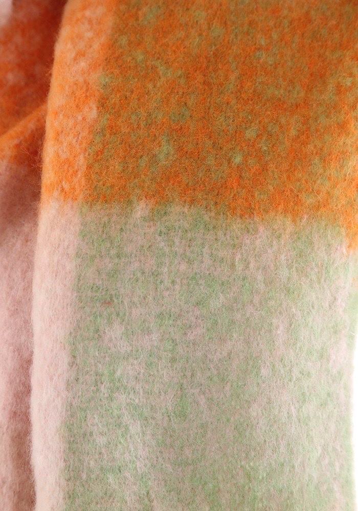 JA10 Orange Sage Plaid Scarf