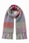 JA16 Lilac Gray Plaid Scarf