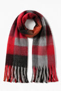 JA17 Red Black Plaid Scarf