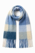 JA19 Sky Blue Cream Plaid Scarf