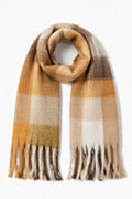 JA21 Mustard Brown Plaid Scarf