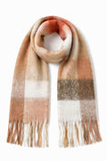 JA22 Rust Cream Plaid Scarf