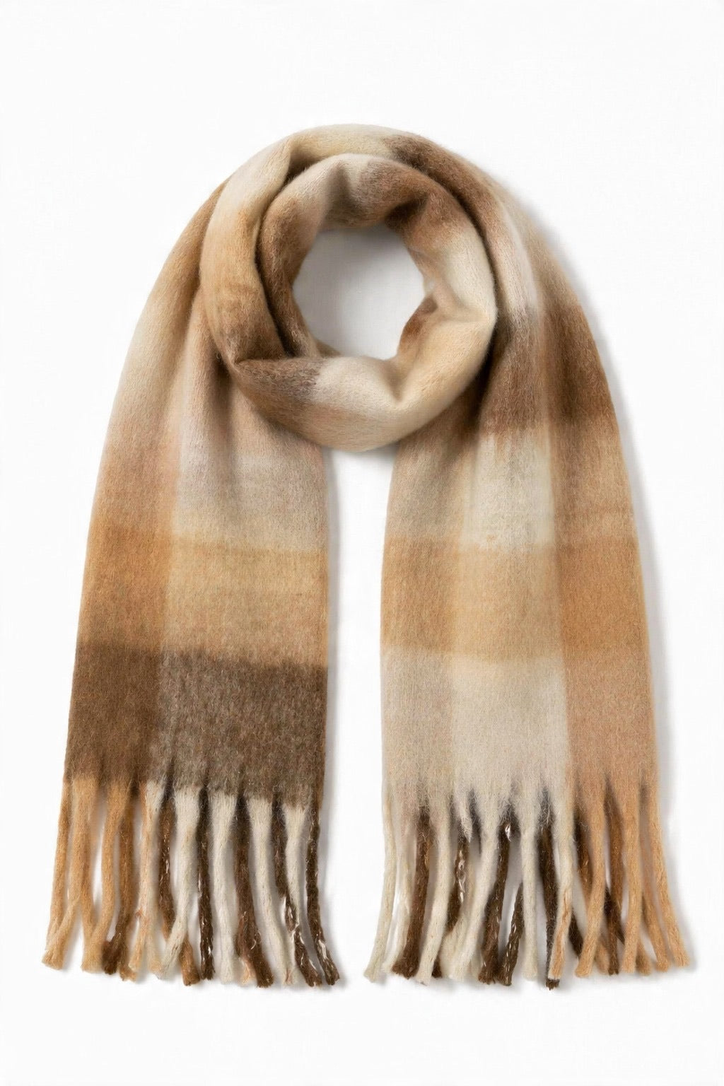 JA2 Camel Plaid Scarf