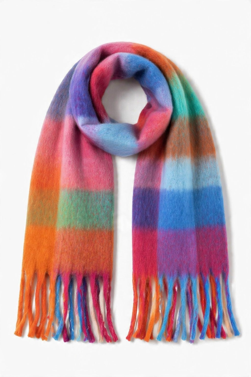 JA3 Rainbow Plaid Scarf