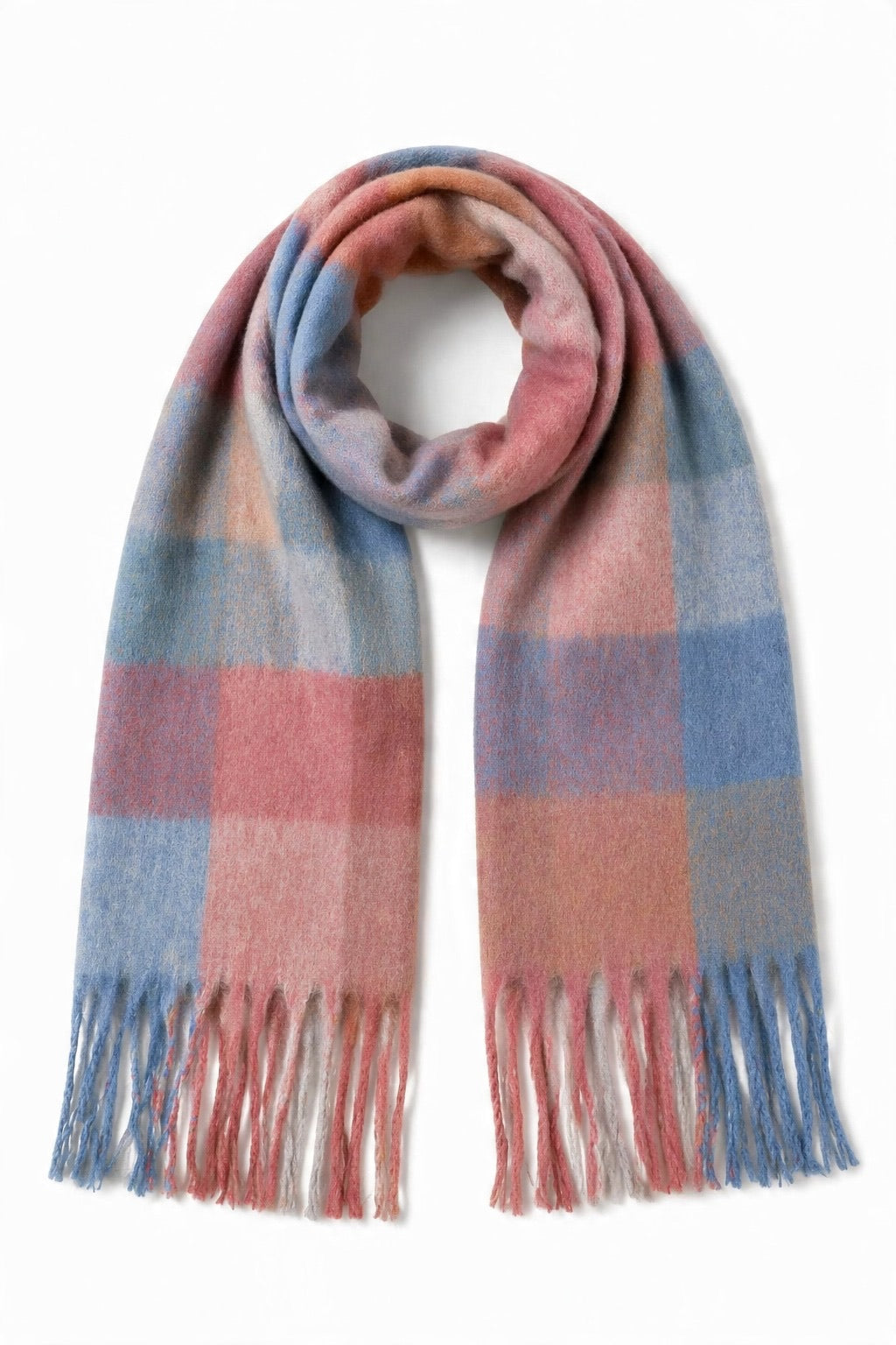 JA5 Blue Rose Plaid Scarf