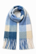 JA6 Blue Cream Plaid Scarf