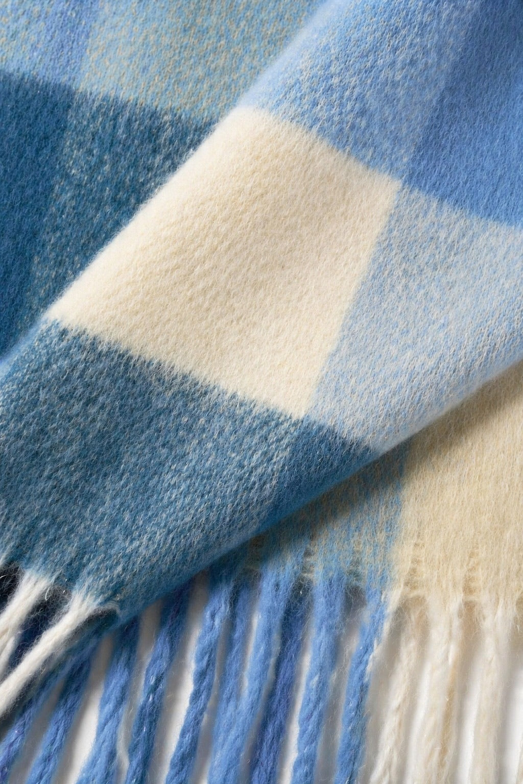JA6 Blue Cream Plaid Scarf