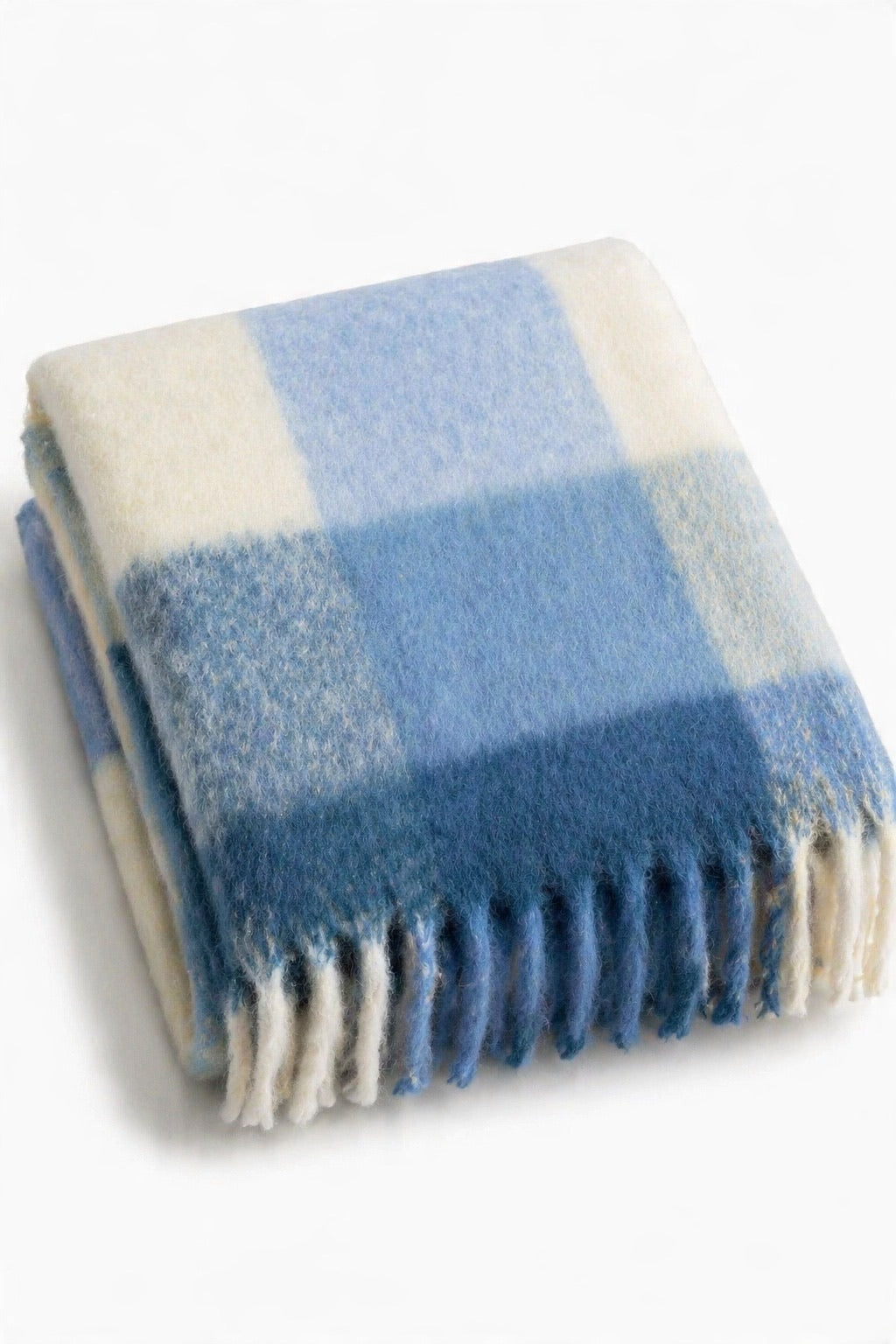 JA6 Blue Cream Plaid Scarf