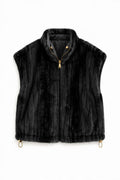 JA28 Black Reversible Faux Fur Vest