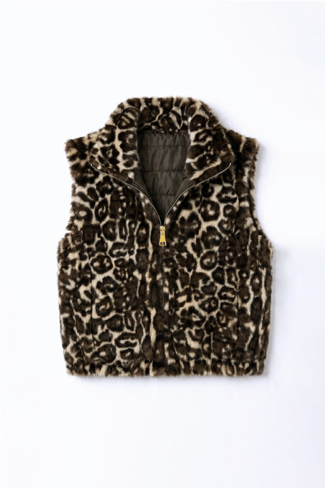 JA73 Olive Reversible Leopard Vest