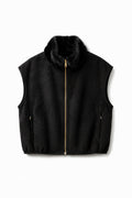 JA74 Black Reversible Faux Suede Vest