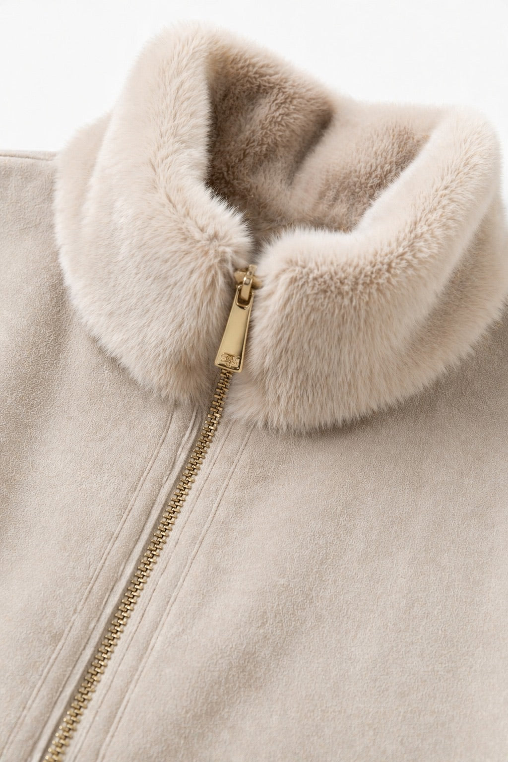 JA75 Beige Reversible Faux Suede Vest