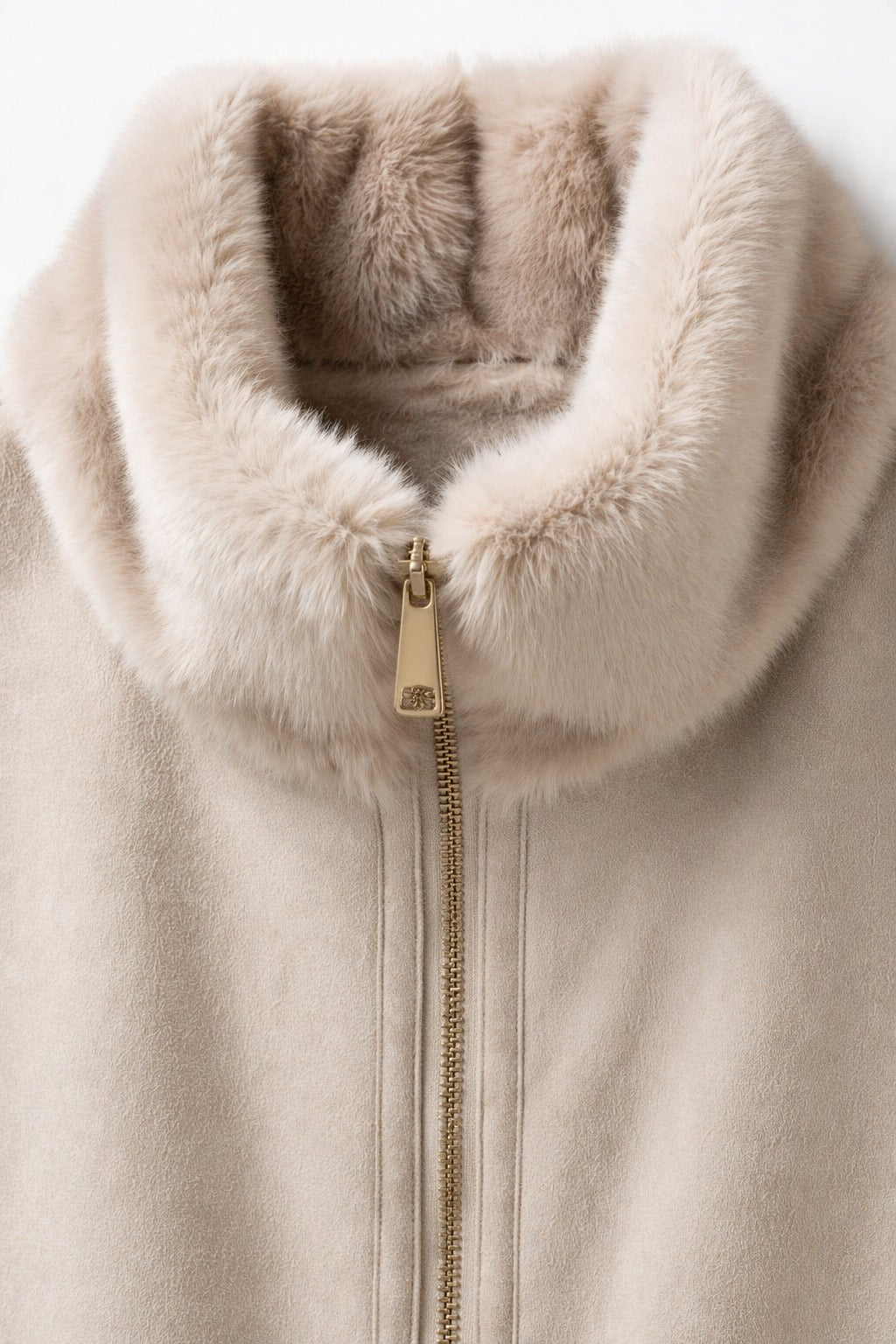 JA75 Beige Reversible Faux Suede Vest