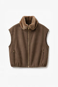 JA76 Taupe Reversible Faux Suede Vest