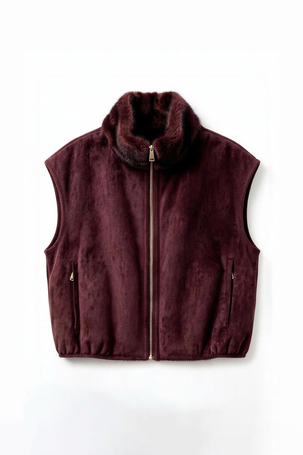 JA78 Wine Reversible Faux Suede Vest
